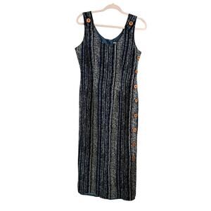 Vintage 100% Silk Midi Dress Women's Size 8